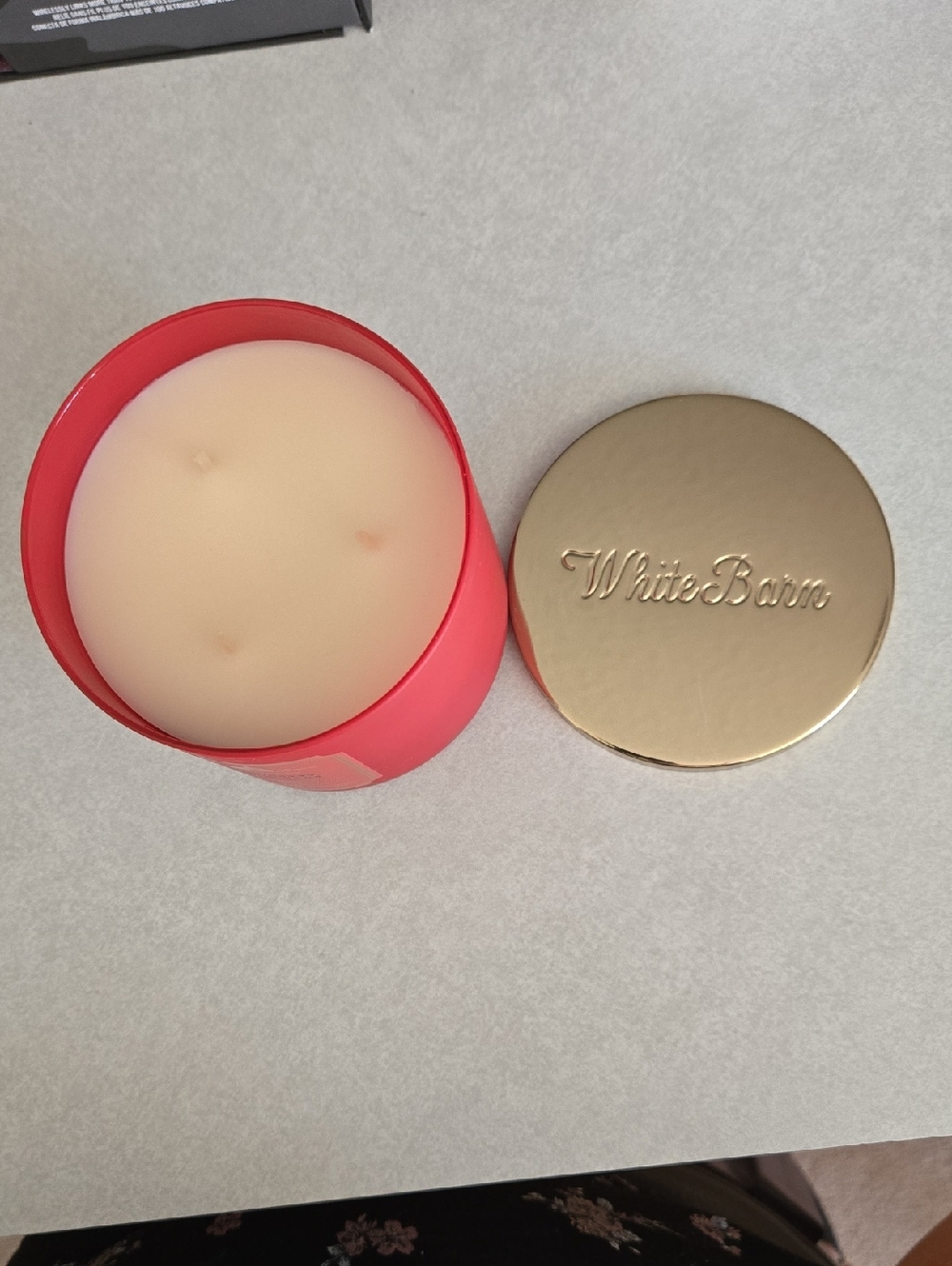 White Barn Strawberry Pound Cake Candle - Bright Pink with Gold Lid - Picture 5 of 5